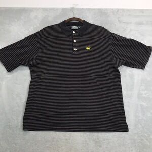 The Masters The Club House Black Striped Polo Size m